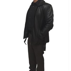 Vintage Leather men's jacket size Large 100% genuine leather removable liner